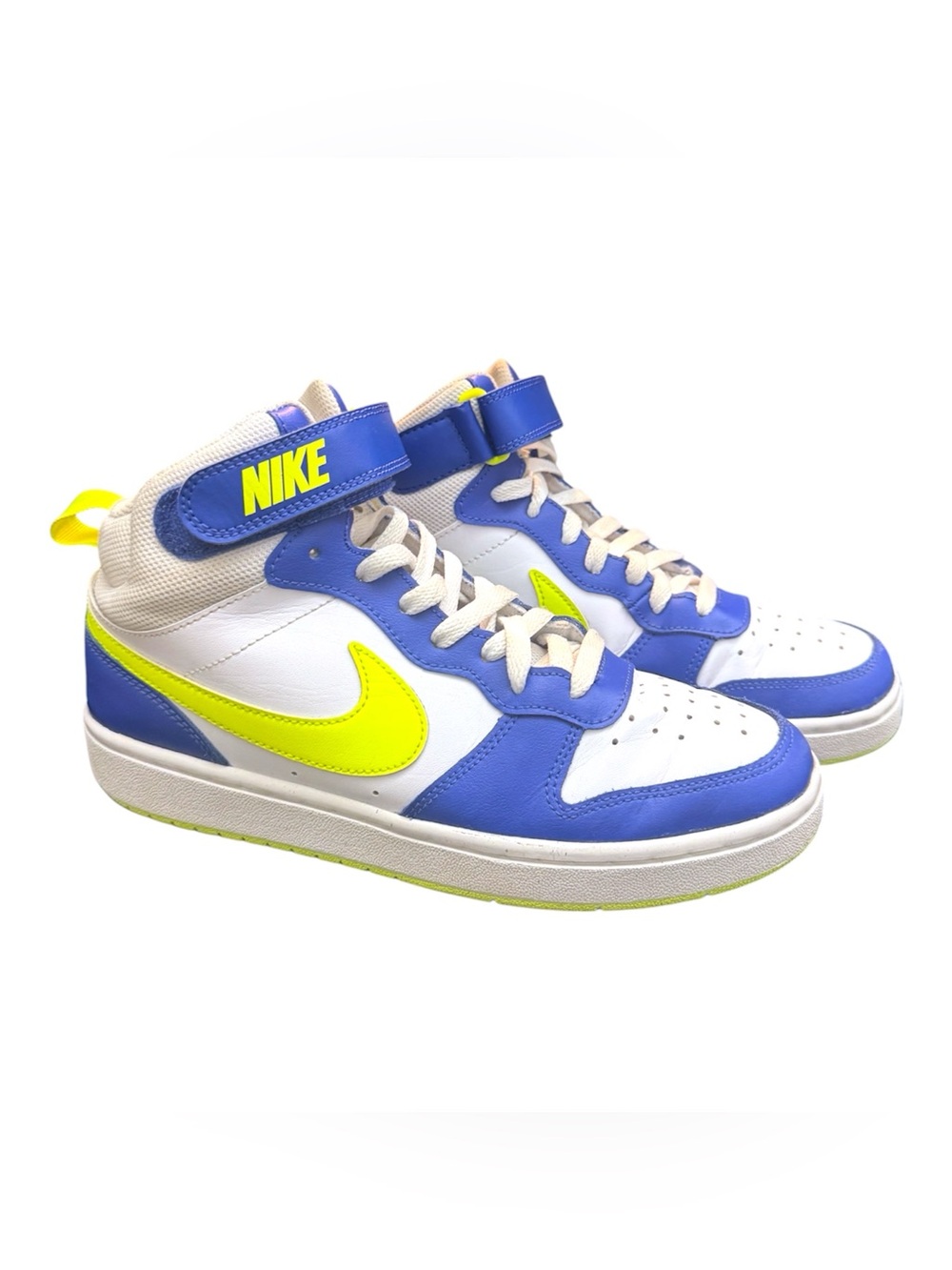 Nike Kids' Court Borough Mid 2 Shoes - Blue Volt White - Boys Size 7